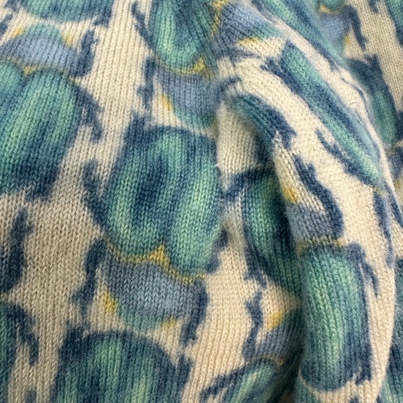 Tory Burch Beetle Scarab Bugs Merino Wool Cardigan Sz Small - Picture 13 of 13